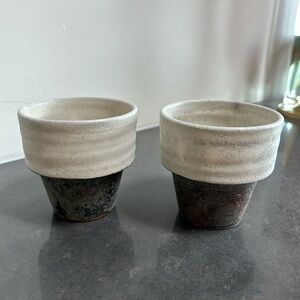 Set of Two Handmade Japanese Tea Cups